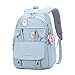 WYCY Mochila para Niñas Gran Capacidad Linda Mochila con Orejas de Conejo para Niña con 2 Lindas Insignias y Colgante Hidrófugo Mochila Kawaii para Niñas Adolescentes Bolsa para la Escuela (Azul)