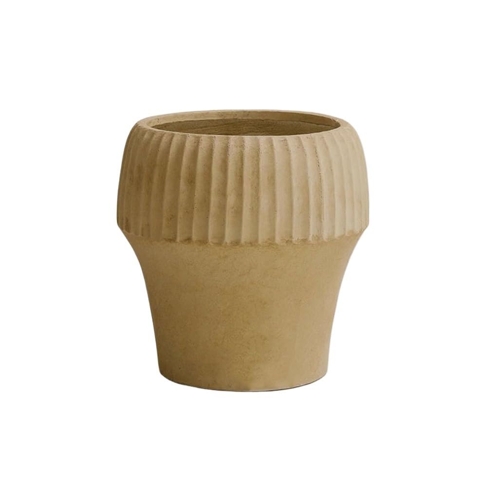 L8p2B5s7 Garden Pots Round with Streaks Planter Magnesium Clay Flower Pot for Indoor Outdoor