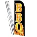 BBQ Windless Feather Banner Flag Kit (Flag, Pole, & Ground Mt) 841098152024