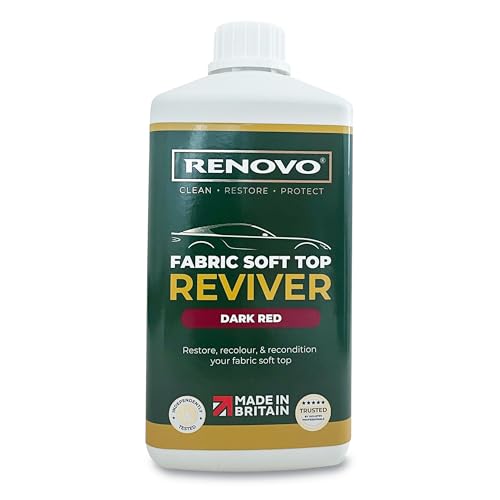 Revitalizador de capotas de tela premium Renovo rojo oscuro en envase de 1L