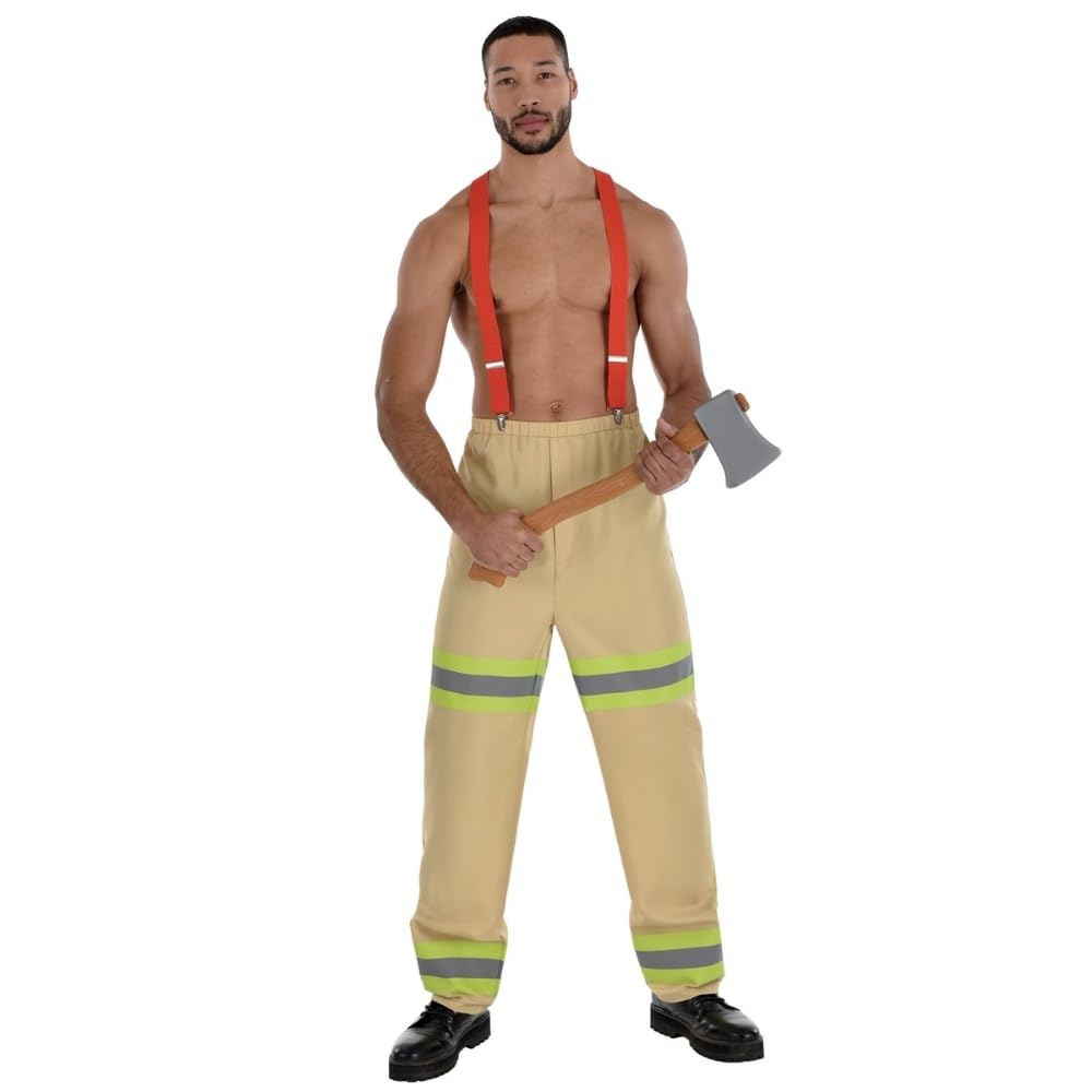 Amscan Herren Feuerwehrmann Kostüm Set - Bequeme Passform, Ideal für Halloween