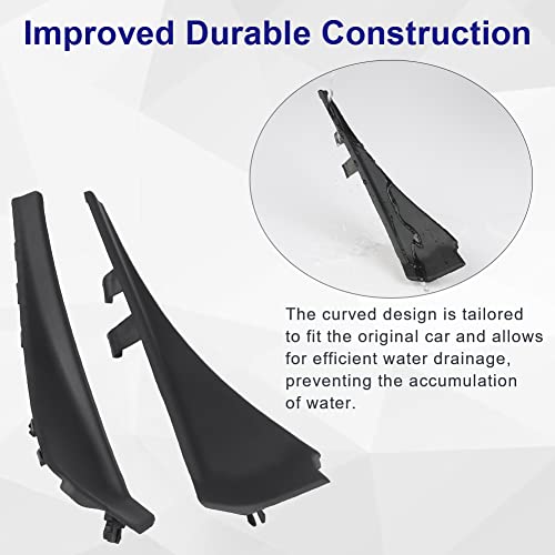 Jdmon Front Windshield Wiper Cowl Replacement For Nissan Rogue 2014 2015 2016 2017 2018 2019 2020 Cowl Extension Trim Cover Replacement For 66895-4Cl0A 66894-4Cl0A 1Pair Black #TOP4