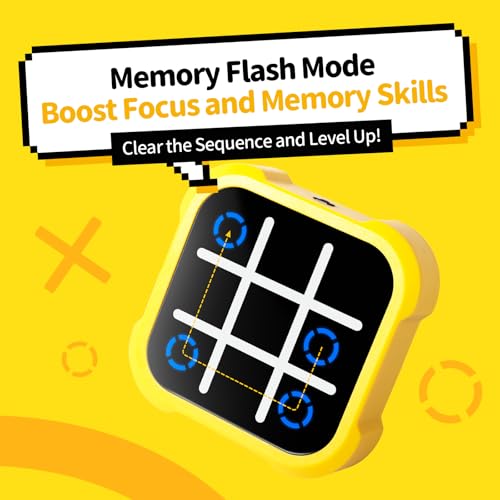 EASEMOM Handheld Electric Puzzle Game Console - Tic Tac Toe Game Educational Road Trip Activities for Kids - Board Games, Juegos para Niños - Ideal Birthday for Kids and Adults