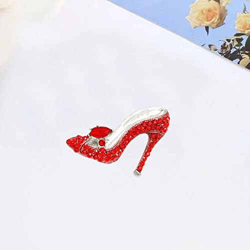Image of High Heel Brooch Ladies Crystal Rhinestone High Heel Princess Shoes Women Stylish Charm Brooch Pin