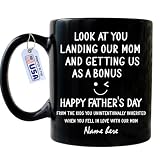Gifts for Stepdad - Look At You Landing My Mom And Getting My Me As A Bonus Mug, Fathers Day Idea Gifts For Step Dad Bonus Dad From Step Child, Fathers Day Mug