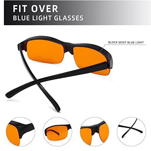 Image of Eyekepper 100% Anti-Blue Light Blocking Fitover Glasses Wear Over Computer Glasses With Amber Lens