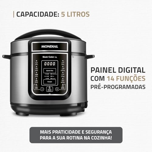 Panela de Pressão Elétrica Mondial 5L Digital