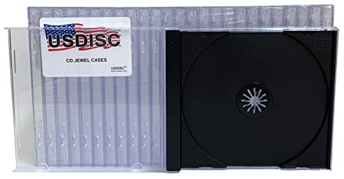 Usdisc Cd Jewel Cases Standard 10.4Mm, Single 1 Disc, Black, Pack Of 50 #TOP1