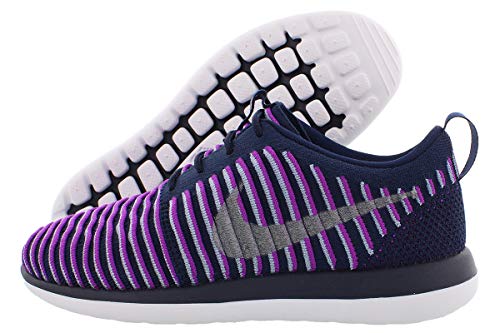 Nike Youth Roshe Two Flyknit Running Shoes-Navy Blue/