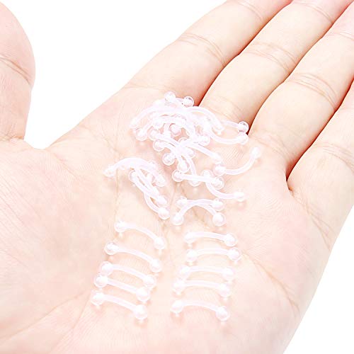 Hoeudjo 16G Clear Flexible Curved Eyebrow Ring Rook Piercing Retainer Cartilage Tragus Daith Snug Barbell Bioplast Retainers For Work 36 Pieces 8Mm #TOP2