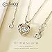 T400 Sterling Silver Cubic Zirconia Pendant Necklace Gift for Women