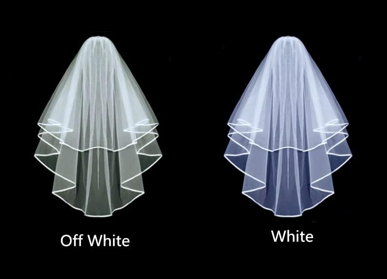 Miniatura 6 de Bridal Veil Wedding Veil Short Veil Womens Simple with Comb