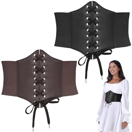 LILIKAI Corset Noir Pour Femme, Costume D'Halloween, Ceinture à La