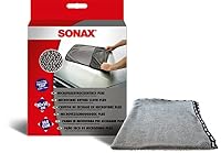 SONAX Microfaser FelgenBürste (1 Stück) & MicrofaserTrockenTuch Plus (1 Stück) im Großformat zur perfekten, streifenfreien Trocknung von Fahrzeugen Art-Nr. 04512000 Weiß – Ansicht 3