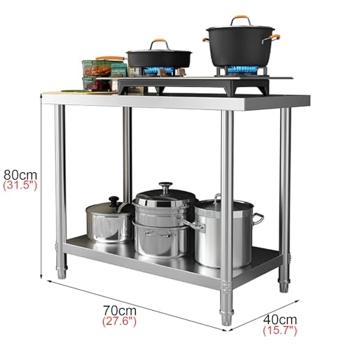 Table de préparation acier inoxydable au design épuré pour îlot central - 3