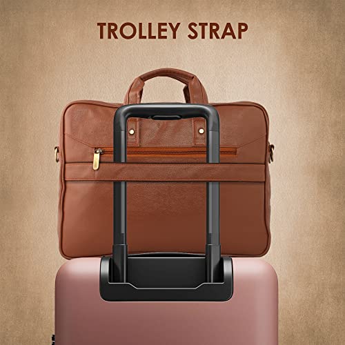 Image of Probus 13-Inch / 14 Inch / 15.6 Inch Vegan Leather Laptop Messenger Bag Sleeve Case Cover for MacBook Office Executive