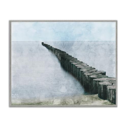 'Shoreline Beach Piling Landscape Nautical'| Framed Giclee Art