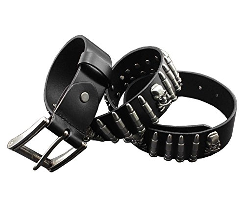 Cool Mens Bullet Skull Stud Punk Rock Biker Real Leather Belt Waistband726146236614 One Size2