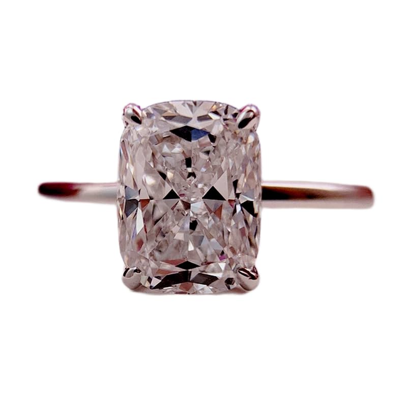 Bague solitaire en argent 925 véritable, anneau d'exception serti de CZ
