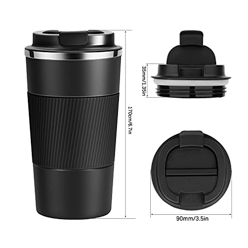 YINJAM Travel Mug Reusable Insulated Coffee Cups Vacuum Insulation Stainless Steel Thermal Bottle for Hot Cold Drinks (Pink, 510ml) - Image 4