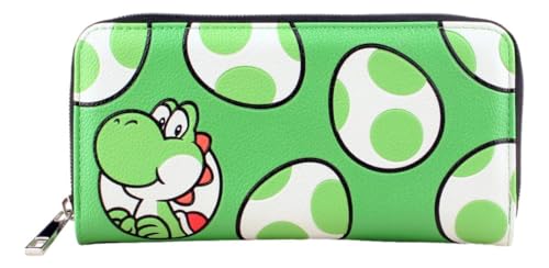 TCB Creations Mario Themed Yoshi Character Print Zip Around Clutch Wallet Purse
