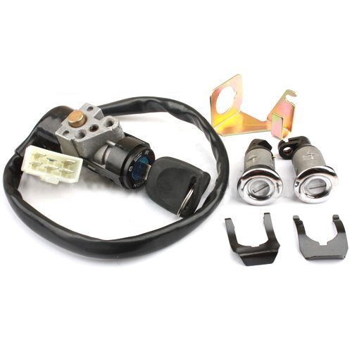 Scooter Ignition ket Switch Assembly Lock Set 6 pin Connector 5 Wires Geely Style Retro Old Looking Chinese Scooter GY6-parts 4 Stroke