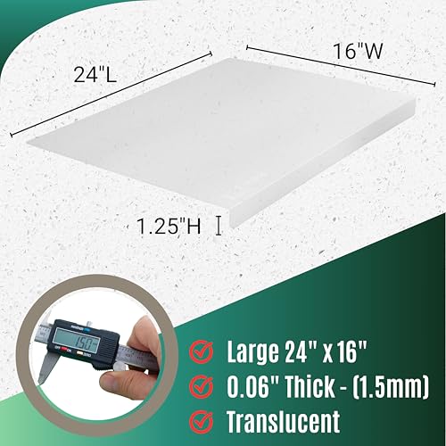 Silicone Mat for Kitchen Counter with "Edge Protection" – Quartz Countertop Protector Mats – Silicone Heat Resistant Mat – No Folds or Wrinkles – 1.5mm Thick, 24"x16", Translucent by NEOZENSE - Image 2