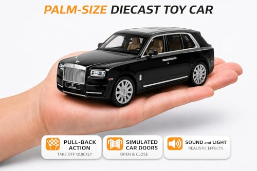 Image of Royals hub Rolls Royce Cullinan 1:36 Scale Model Car Exclusive Alloy Metal Car Die-cast Scale Model Pullback Toy with Openable Doors & Light Music Best Gifts Toys Kids【Colors as Per Stock】