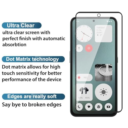 Image of POPIO Military-Grade Gorilla Tempered Glass for Nothing CMF Phone 1 (Black) 9H Hardness, Edge-to-Edge Full Coverage, Anti-Scratch, Bubble-Free, Ultra Clear HD Glass, Oleophobic Coating, Face ID Compatible