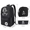 Skateboard Anime Luminous School Backpack with USB Charging Port, Anti Theft Lock, Sling Bag & Pencil Case for Teen Boys and Girls, College Bookbag Lightweight Laptop Bag, Black - Image 5