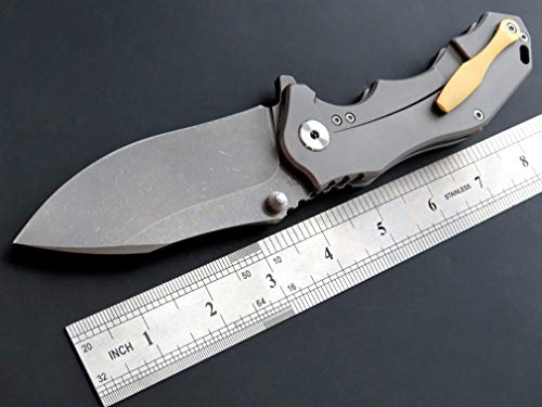 Eafengrow EF905 Folding Outdoor Knife with Point D2 Blade and TC4 Titanium Alloy Handle for Camping Hiking EDC Tool(Frame Lock) - Thumbnail 2