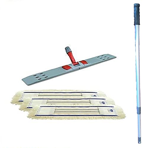 maxxi4you Wischmopp Set Premium mit Teleskopstiel 80 cm inkl. 3 x Wischmopp Baumwolle Cover