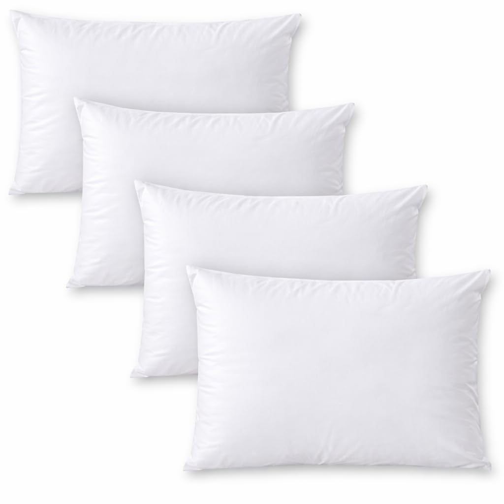 Bonini & Santos Kit 4 Travesseiros Pluma de Ganso – Toque Macio, Conforto Premium,
