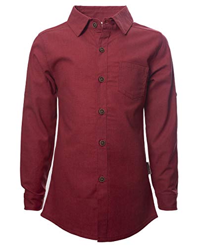 Boys Casual Linen Long Sleeve Button-Down Blouse Shirt Top2