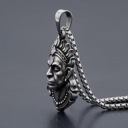 Image of THE MEN THING - Sanatan Divine Symbols Oxidised Pendant Necklace with 24inch Round Box Chain for Men & Boys