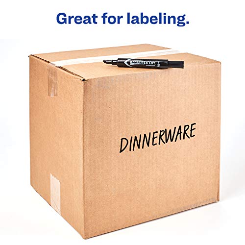 Marks-A-Lot Avery Permanent Marker, Regular Chisel Tip, Black (07888), 12 Markers #TOP5