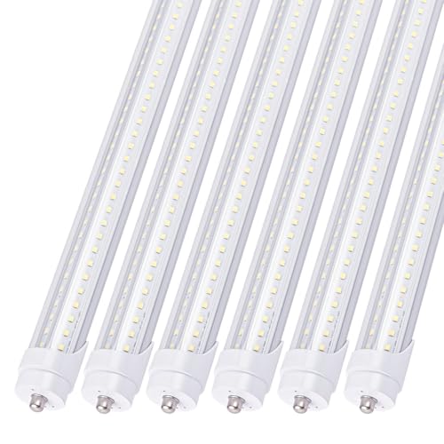 6 Pack 6FT T8 LED Tube Light Bulbs 40W Single pin Fa8 Cap 6000K Daylight with Ultra Bright Dual-Row LEDs,6 Foot T10 T12 Fluorescent Replacement for Garage, Shop, Warehouse