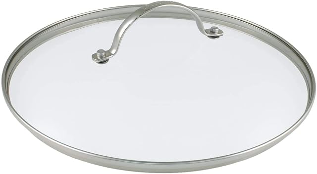 Tempered Glass Vented Pan Lid Saucepans, Wok, 28CM Glass Lid Transparent - Stainless Steel Rim & Handle (28CM)