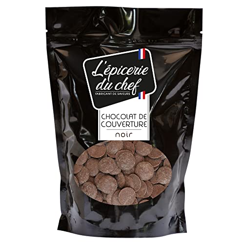 Épicerie du Chef - Palets de Chocolat Noir 500g - Chocolat de Couverture pour Desserts, Pâtisseries, Gâteaux, Glaçages - Ingrédient 58% Cacao Minimum - EDC8632