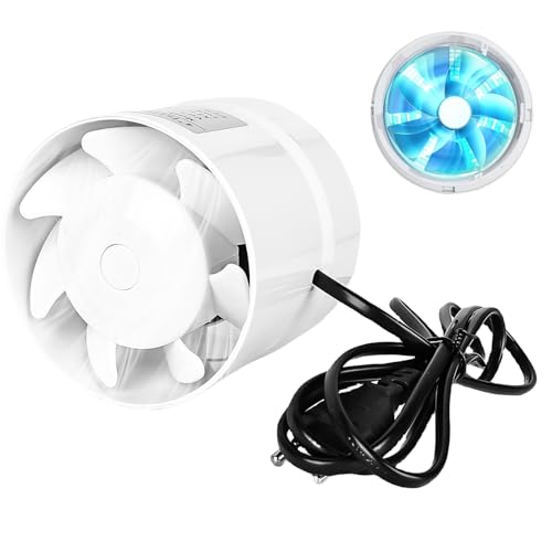 WIYETY 100mm Rohrventilator: Abluftventilator mit Rückstauklappe und EU-Stecker, Rauchabzug...