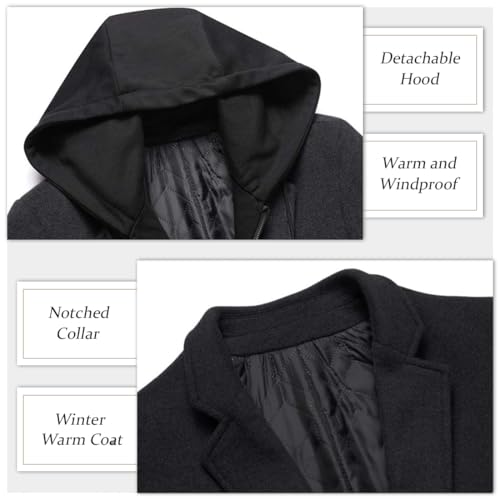 APTRO Men's Wool Trench Coat Winter Hoodie Coat Premium Business Wool Jacket3