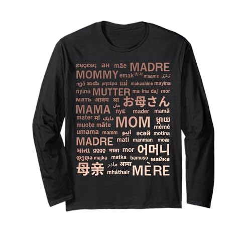 Mommy of Many Languages Awesome Mother's Day Birthday Women Manche Longue