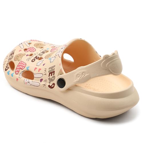 Image of Liberty Lucy&Luke ALEX-K3E Kids Clogs for Boys & Girls | Lightweight Slip-On Clogs - Beige & White | Durable & Soft EVA Sole | Comfortable & Breathable Sandals for Walking, Beach & Every Day Wear