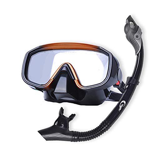 CGBF-Panorámico Máscara de Buceo,Máscara Snorkel Equipo de Respiración Fácil y Equipo de Snorkel Profesional con Vidrio Templado para Adultos