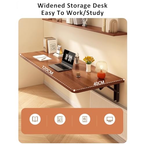 Établi pliable de 60 cm en bois avec table murale à abattant