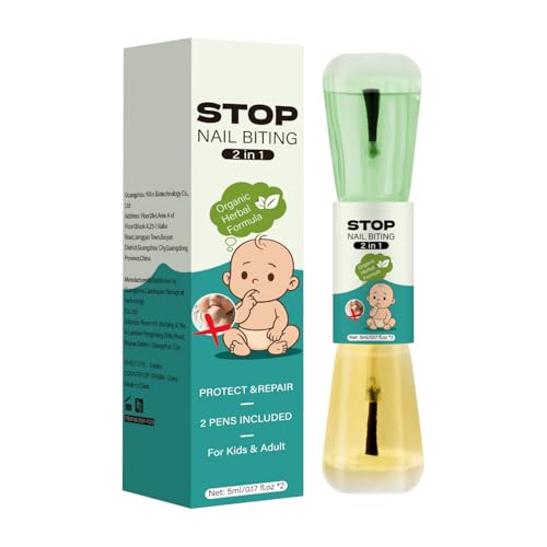 Esmalte Para Detener Las Mordeduras De Uñas: 2,1 X 2,1 X 9,5 Cm, Control De Hábitos Nutritivo, Esmalte De Uñas Portátil Para Niños Que No Se Muerde Con Líquido Reparador | Control De Hábitos Todas Las