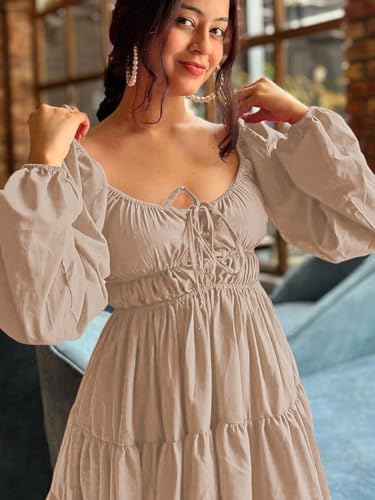Image of Leriya Fashion Mini Dress for Women | One Piece Dresses for Womens | Stylish Dress for Woman |Mini Dresses Rayon for Women Stylish |Summer Casual Outfit Wear Events, Date & Evening Look