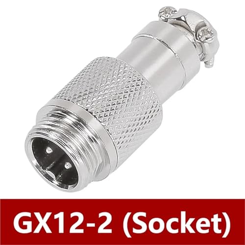 Conectores tipo aviador GX12 macho con junta a tope de 2 pines, juego de 5 2