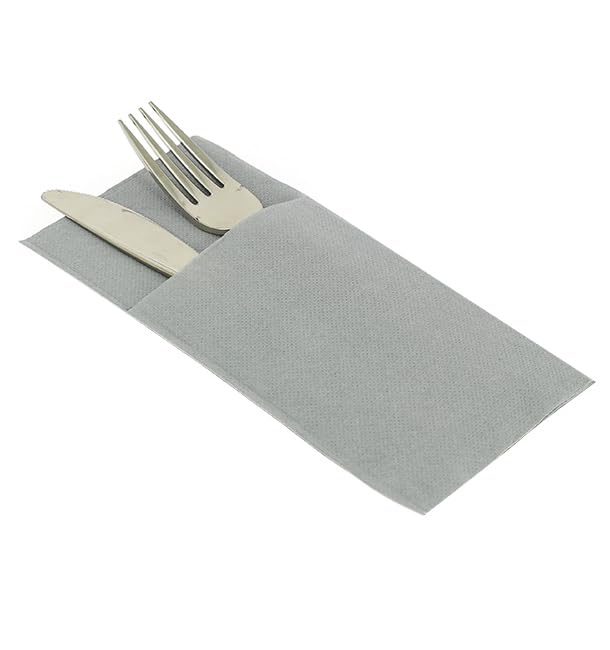 Monouso | 30 Servilletas Kanguro Airlaid Gris, 40x40cm, 2 Capas, Calidad Punta-Punta, Biodegradables, Reciclables, Absorbentes, Bares, Eventos, Cafeterías, Restaurantes
