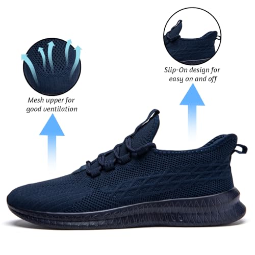 Image of DLWKIPV Running Shoes for Men Casual Slip on Tennis Walking Sneakers Lightweight Breathable Mesh Fashion Gym Athletic Sports Workout Non Slip Trainers